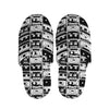 Black And White Cassette Tape Print Slippers