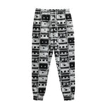 Black And White Cassette Tape Print Sweatpants