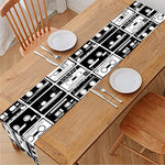 Black And White Cassette Tape Print Table Runner