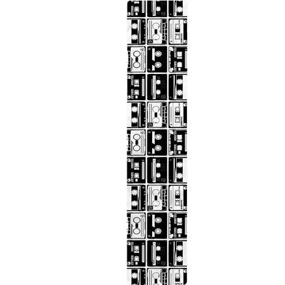 Black And White Cassette Tape Print Table Runner