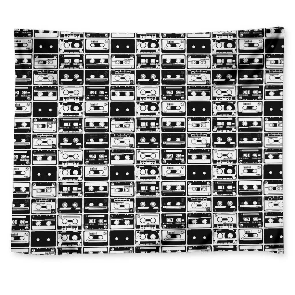 Black And White Cassette Tape Print Tapestry