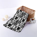 Black And White Cassette Tape Print Towel