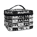 Black And White Cassette Tape Print Travel Makeup Bag