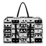 Black And White Cassette Tape Print Utility Tote Bag