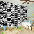 Black And White Cassette Tape Print Wall Sticker
