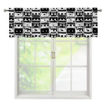 Black And White Cassette Tape Print Window Valance