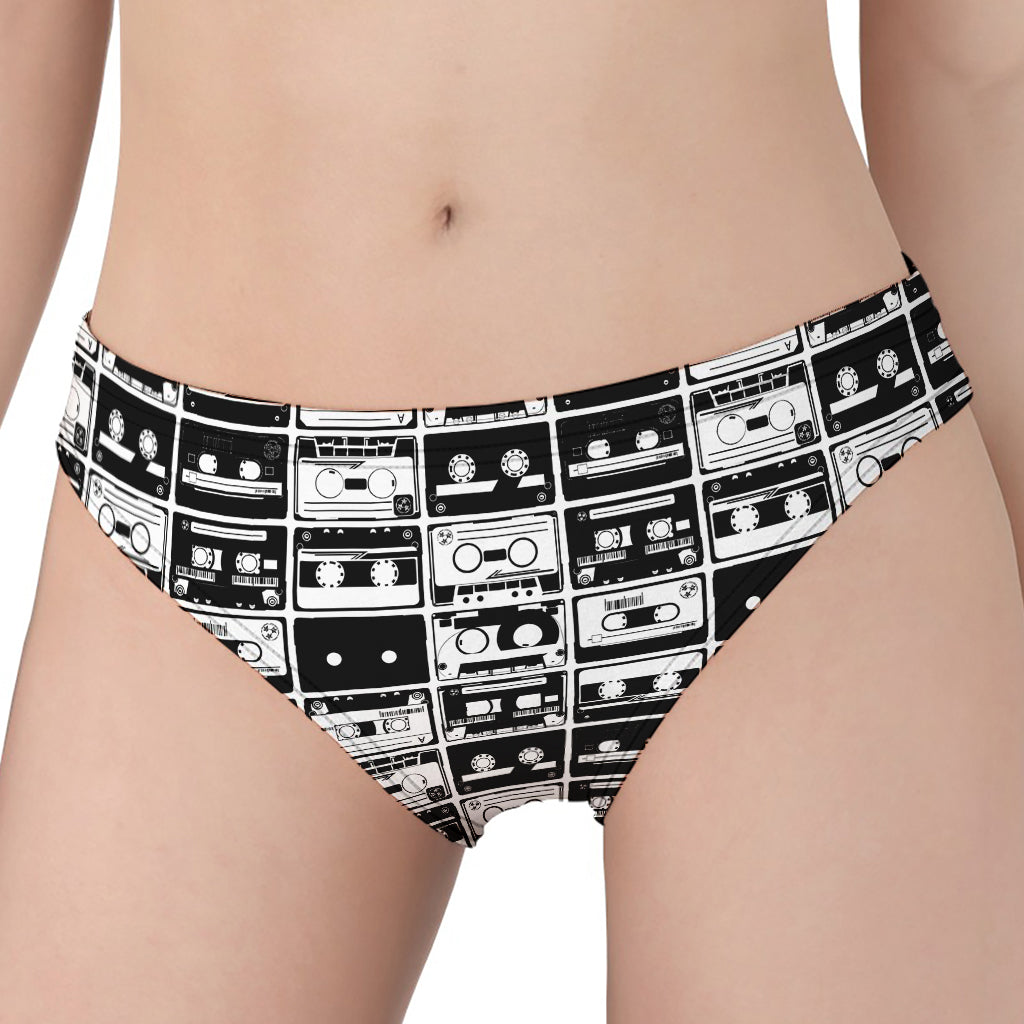 Black And White Cassette Tape Print Women's Panties