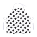 Black And White Cat Pattern Print Adjustable Apron