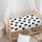 Black And White Cat Pattern Print Baby Crib Sheet