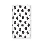 Black And White Cat Pattern Print Baby Crib Sheet