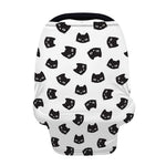 Black And White Cat Pattern Print Baby Seat Cover