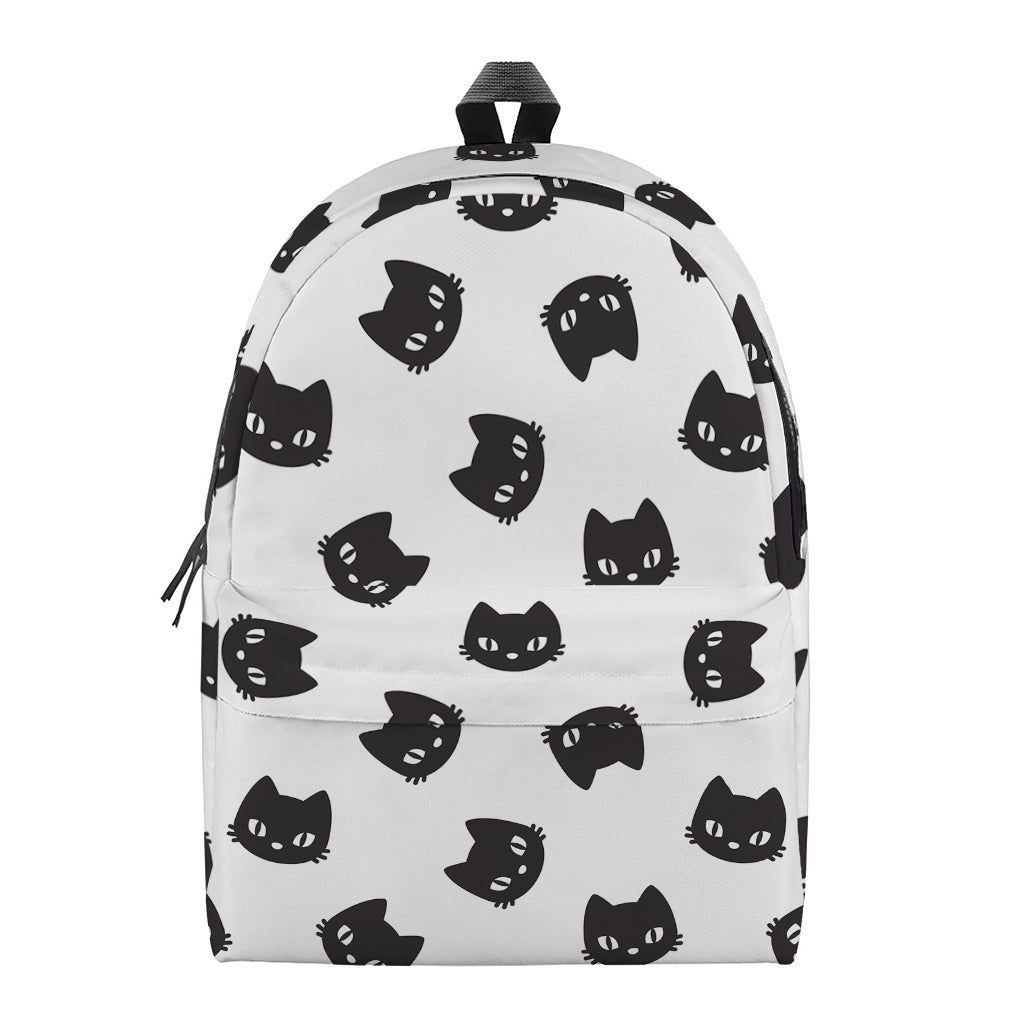 Black And White Cat Pattern Print Backpack
