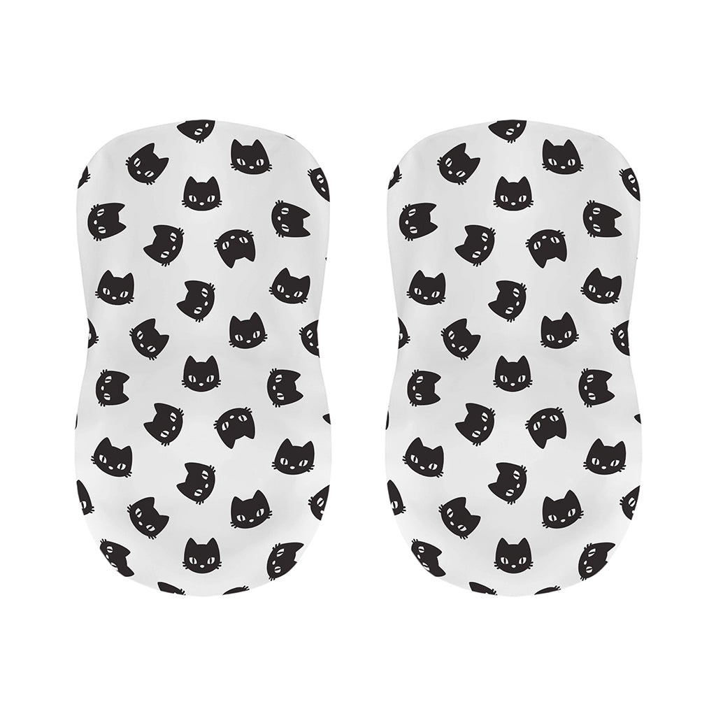 Black And White Cat Pattern Print Bar Stool Covers