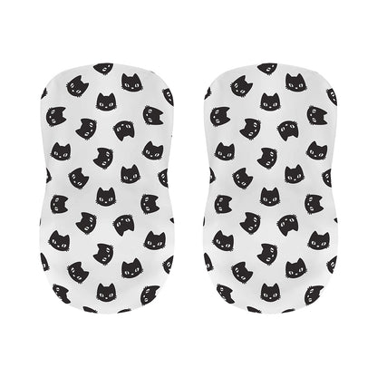 Black And White Cat Pattern Print Bar Stool Covers