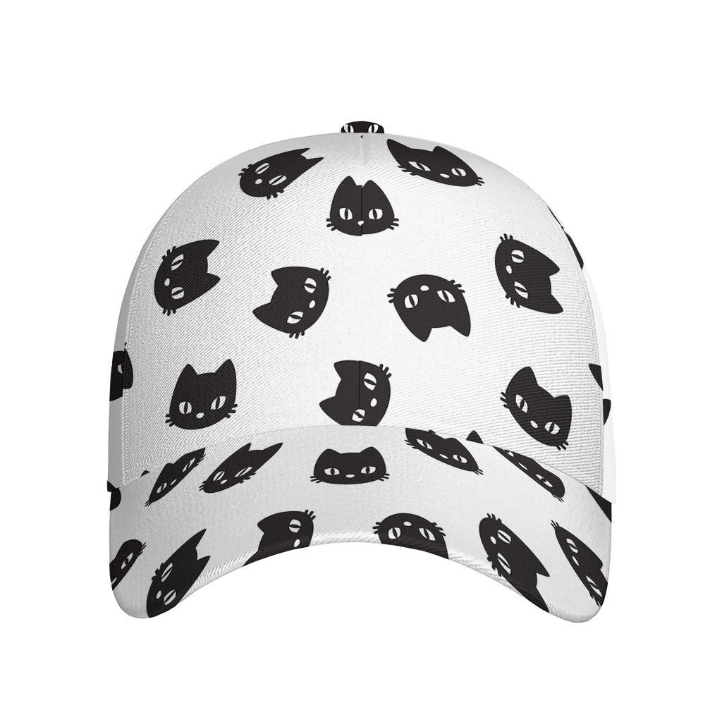 Black And White Cat Pattern Print Baseball Cap