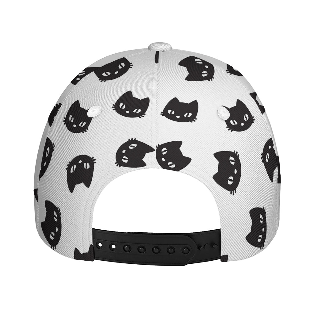 Black And White Cat Pattern Print Baseball Cap