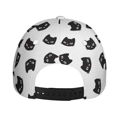 Black And White Cat Pattern Print Baseball Cap