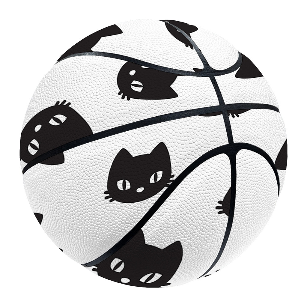 Black And White Cat Pattern Print Basketball