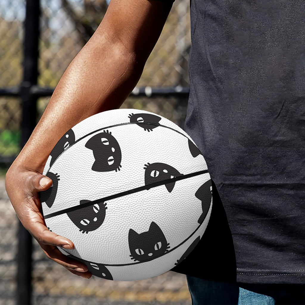 Black And White Cat Pattern Print Basketball