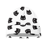 Black And White Cat Pattern Print Beanie
