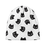 Black And White Cat Pattern Print Beanie