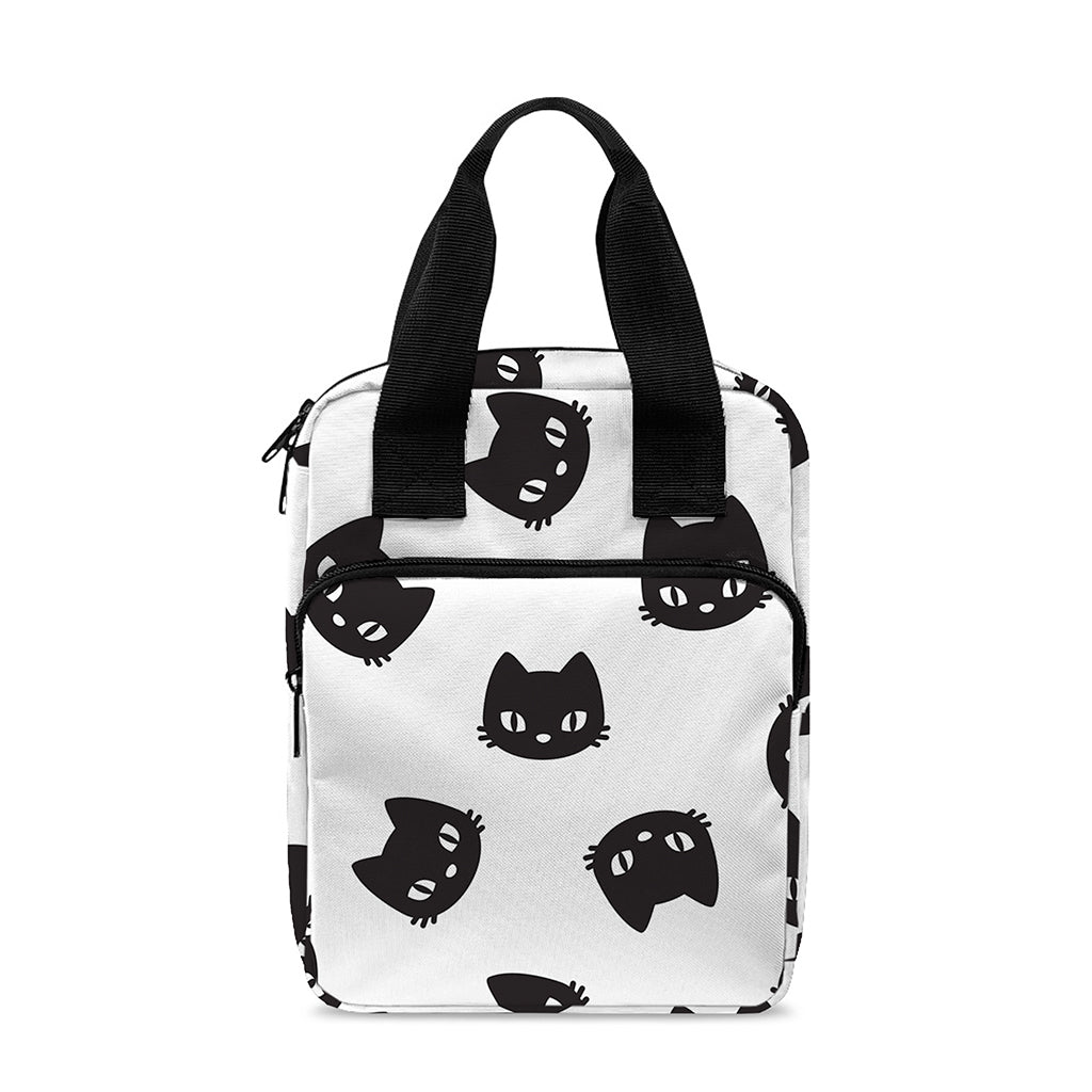 Black And White Cat Pattern Print Bible Tote Bag