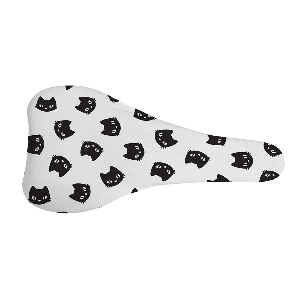 Black And White Cat Pattern Print Bicycle Seat Cover
