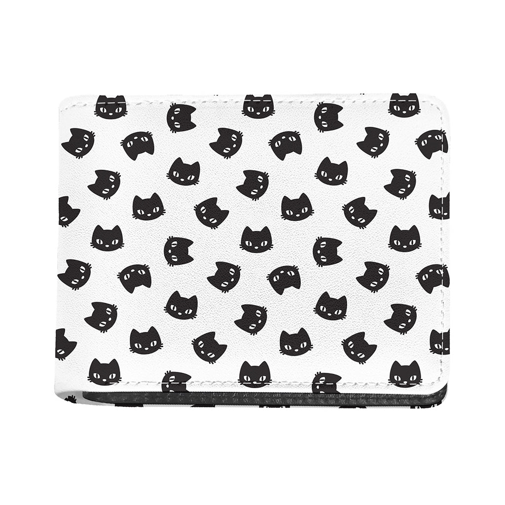 Black And White Cat Pattern Print Bifold Wallet