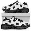 Black And White Cat Pattern Print Black Chunky Shoes