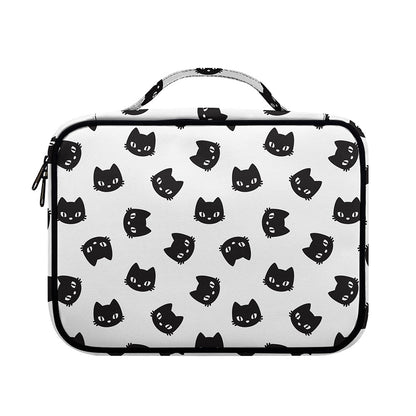 Black And White Cat Pattern Print Briefcase Bible Bag