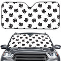 Black And White Cat Pattern Print Car Windshield Sun Shade