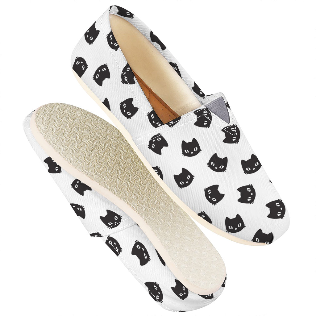 Black And White Cat Pattern Print Casual Shoes