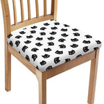 Black And White Cat Pattern Print Chair Cushion Cover