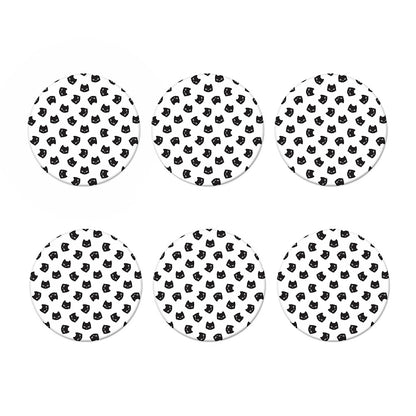 Black And White Cat Pattern Print Coaster Set