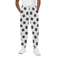 Black And White Cat Pattern Print Cotton Sweatpants
