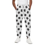 Black And White Cat Pattern Print Cotton Pants