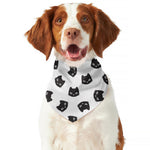 Black And White Cat Pattern Print Dog Bandana