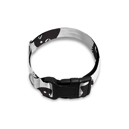 Black And White Cat Pattern Print Dog Collar