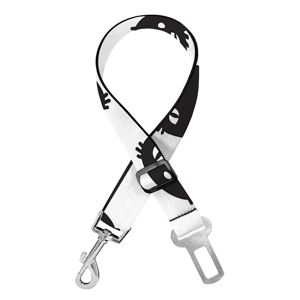 Black And White Cat Pattern Print Dog Seat Belt