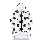 Black And White Cat Pattern Print Dog Zip Up Hoodie