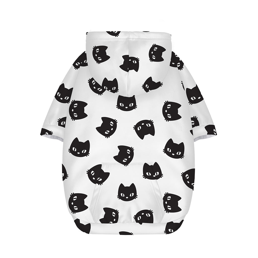 Black And White Cat Pattern Print Dog Zip Up Hoodie