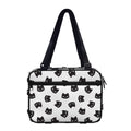 Black And White Cat Pattern Print Double Strap Bible Bag