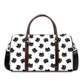 Black And White Cat Pattern Print Duffel Bag