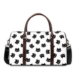 Black And White Cat Pattern Print Duffle Bag
