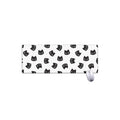 Black And White Cat Pattern Print Extended Mouse Pad