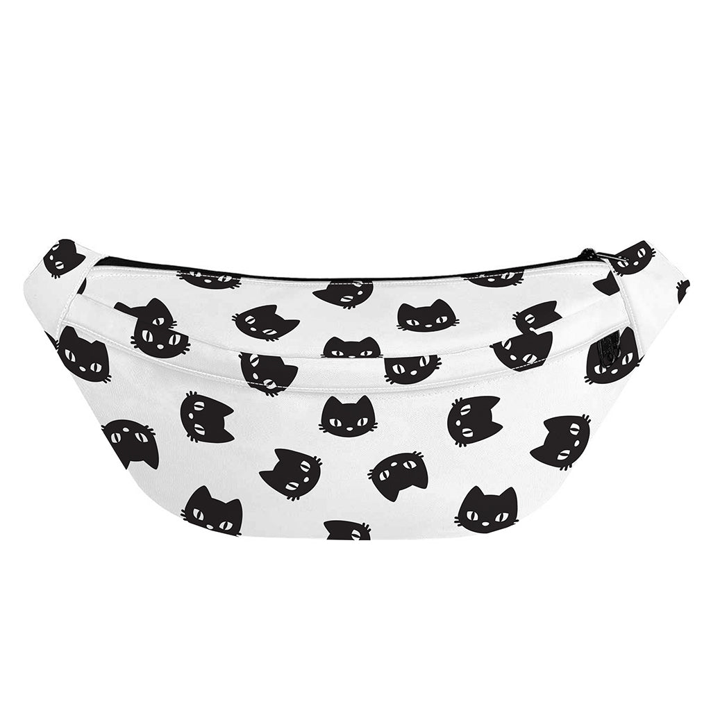 Black And White Cat Pattern Print Fanny Pack