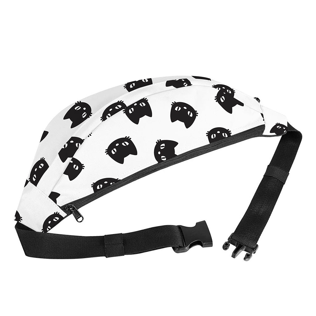 Black And White Cat Pattern Print Fanny Pack
