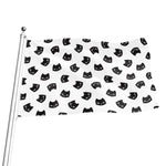 Black And White Cat Pattern Print Flag