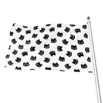 Black And White Cat Pattern Print Flag