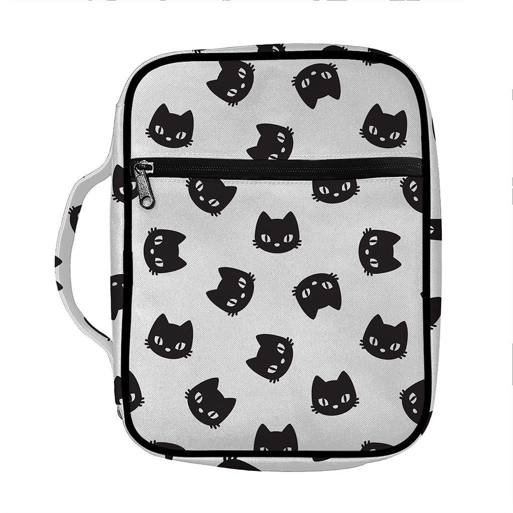 Black And White Cat Pattern Print Front Pocket Bible Bag